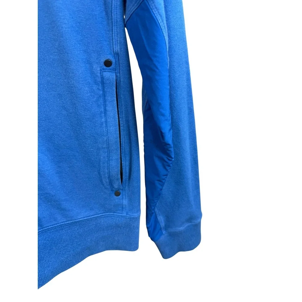 Lululemon Hoodie Mens Medium Blue Full Zip Hooded Hybrid Athletic Pockets‎ Gym